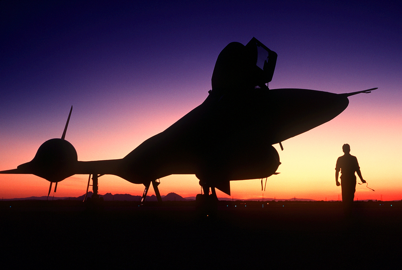SR-71 Blackbird at sunset. Photo via Lockheed